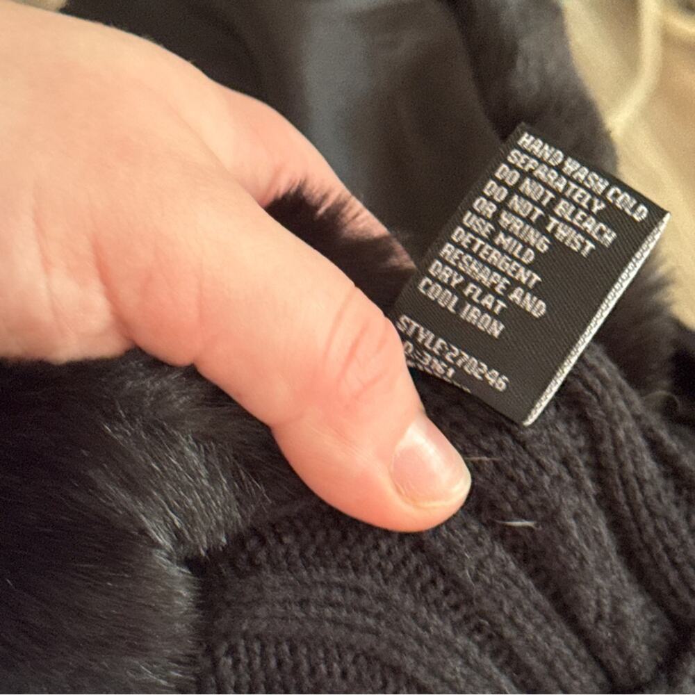 Cliche Faux Fur Collar Knit Zip Up Jacket M - Picture 7 of 7